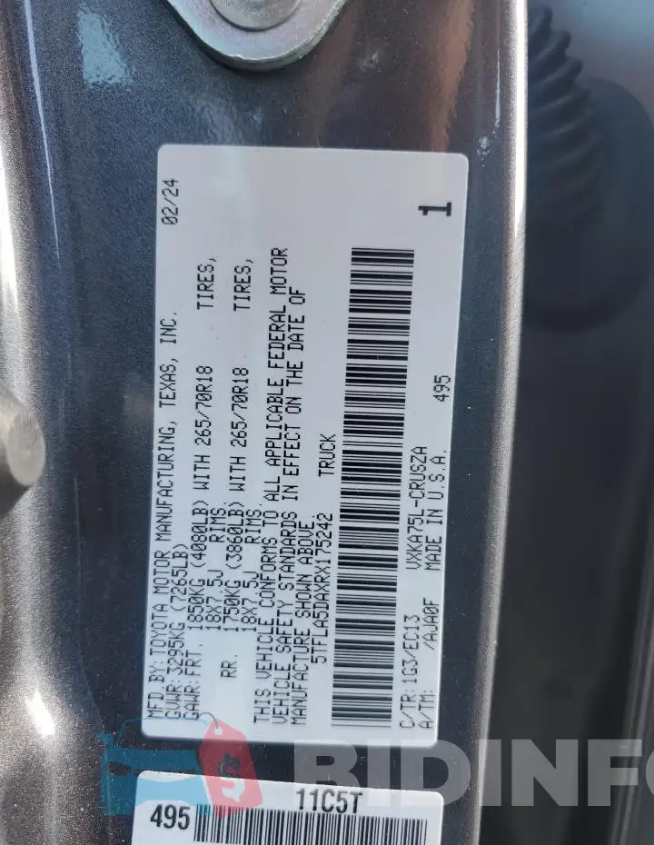 5TFLA5DAXRX175242 Photo# 12