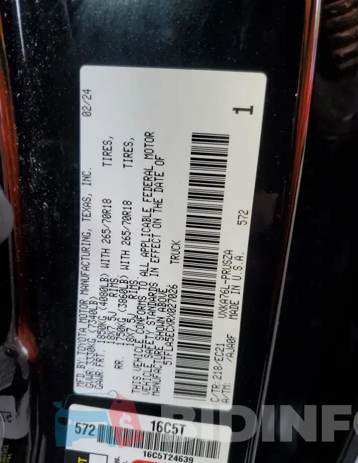 5TFLA5ECXRX027026 Photo# 12