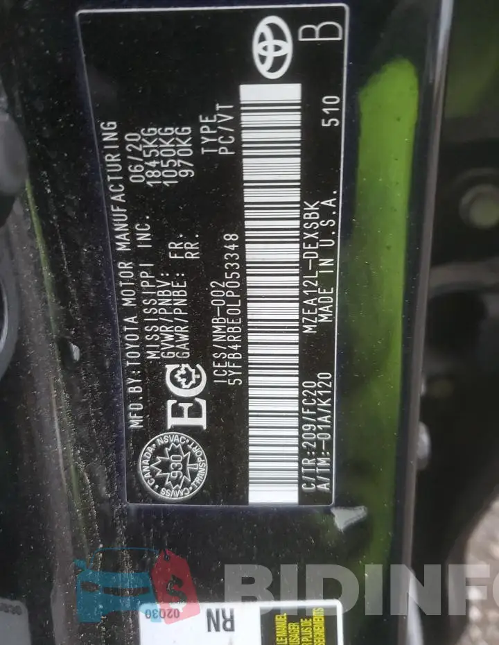 5YFB4RBE0LP053348 Photo# 13