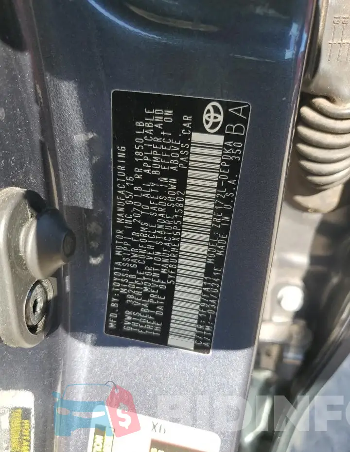 5YFBURHEXGP515802 Photo# 12