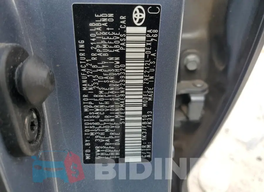 5YFEPMAE8NP299320 Photo# 12