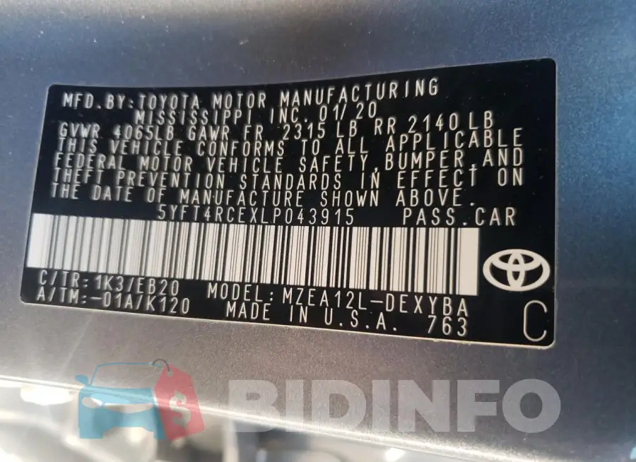 5YFT4RCEXLP043915 Photo# 12