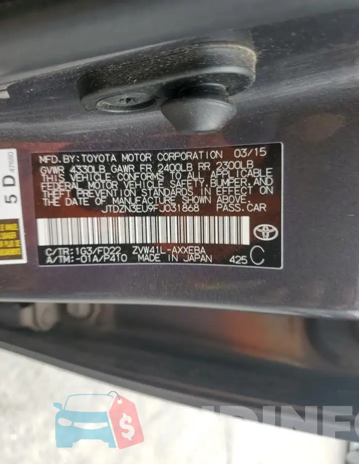 JTDZN3EU9FJ031868 Photo# 13
