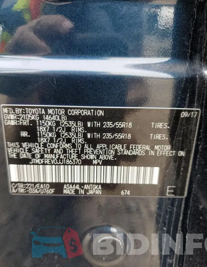 JTMDFREV0JJ186370 Photo# 14