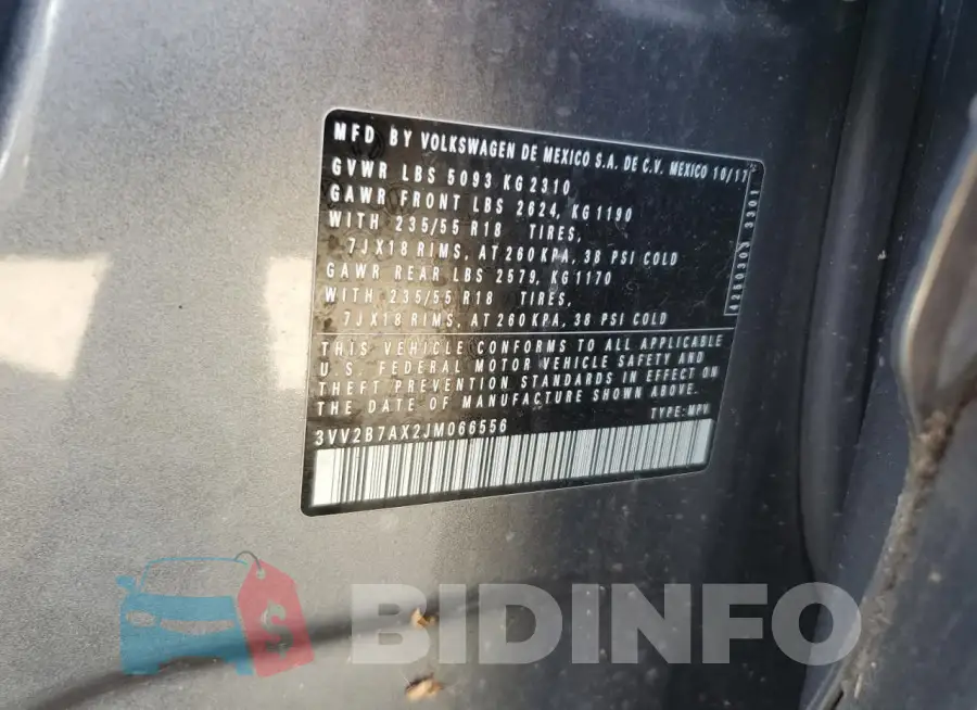 3VV2B7AX2JM066556 Photo# 13