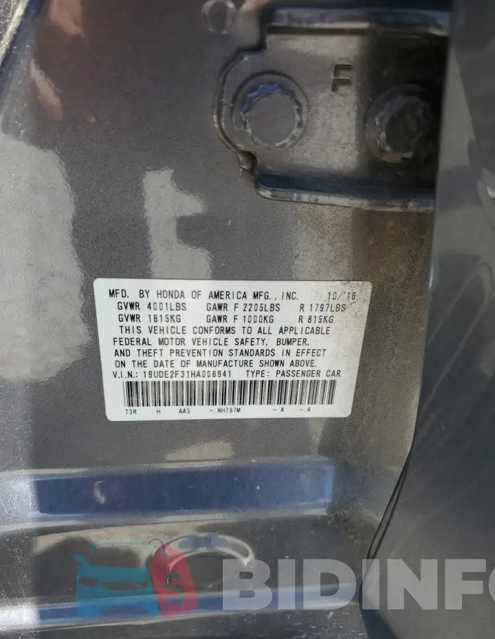 19UDE2F31HA008941 Photo# 13