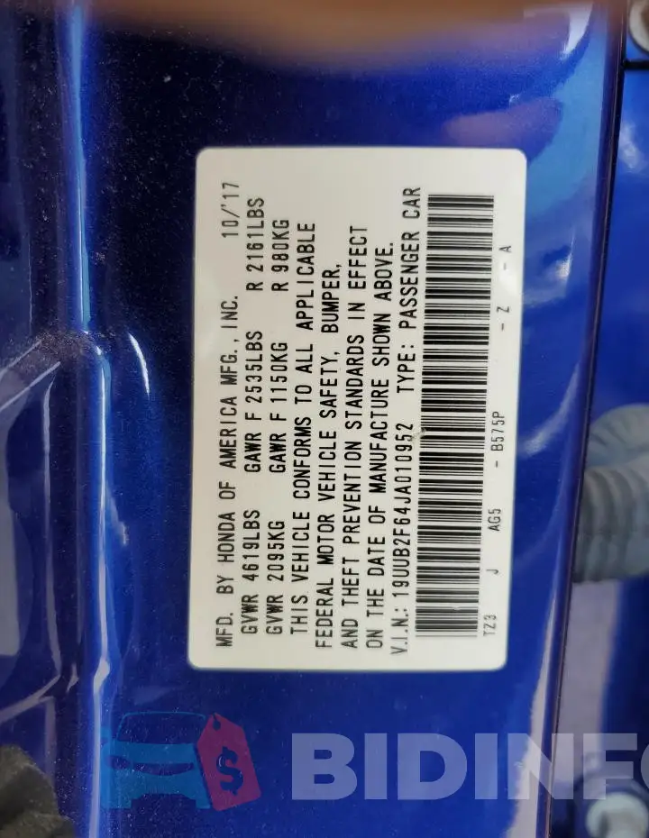 19UUB2F64JA010952 Photo# 12