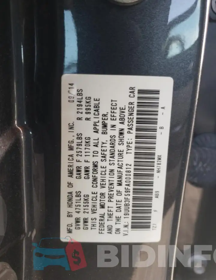 19UUB3F59FA000812 Photo# 12