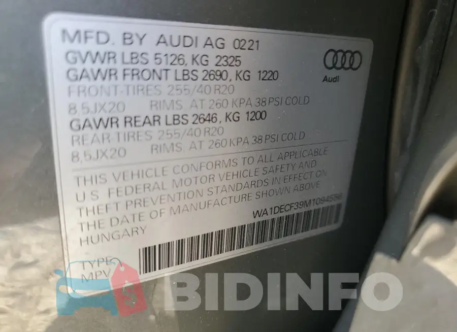 WA1DECF39M1094556 Photo# 14