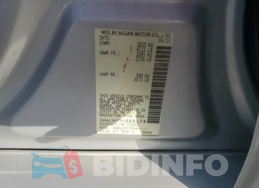 1N4AL3AP7FN888174 Photo# 12