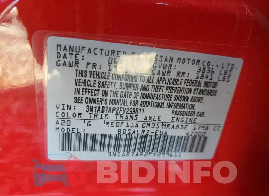 3N1AB7AP2FY299611 Photo# 12