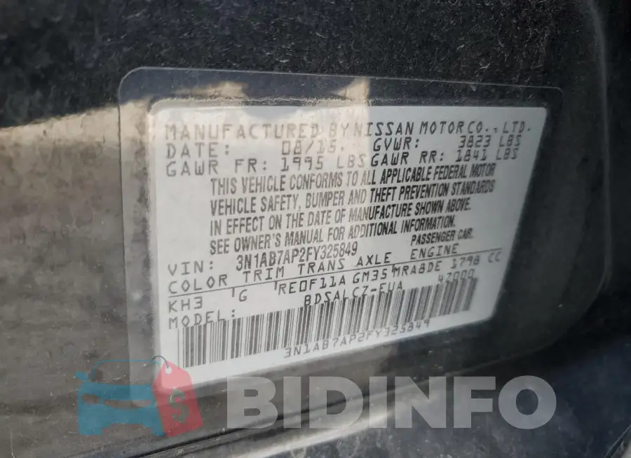 3N1AB7AP2FY325849 Photo# 12