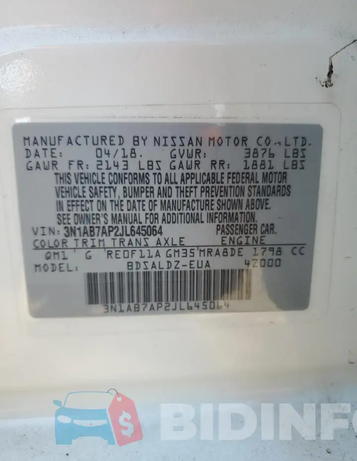 3N1AB7AP2JL645064 Photo# 13