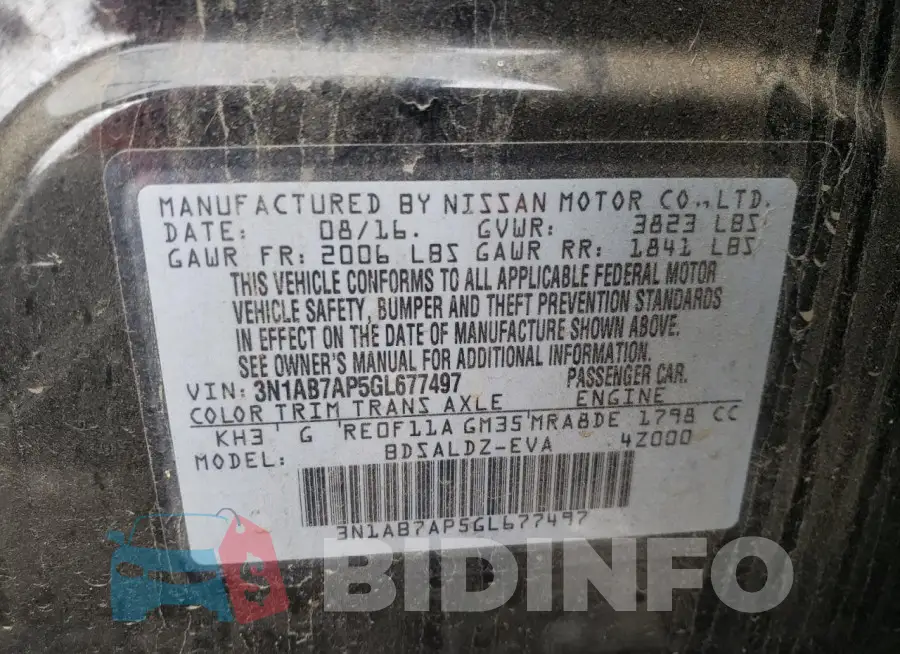 3N1AB7AP5GL677497 Photo# 12