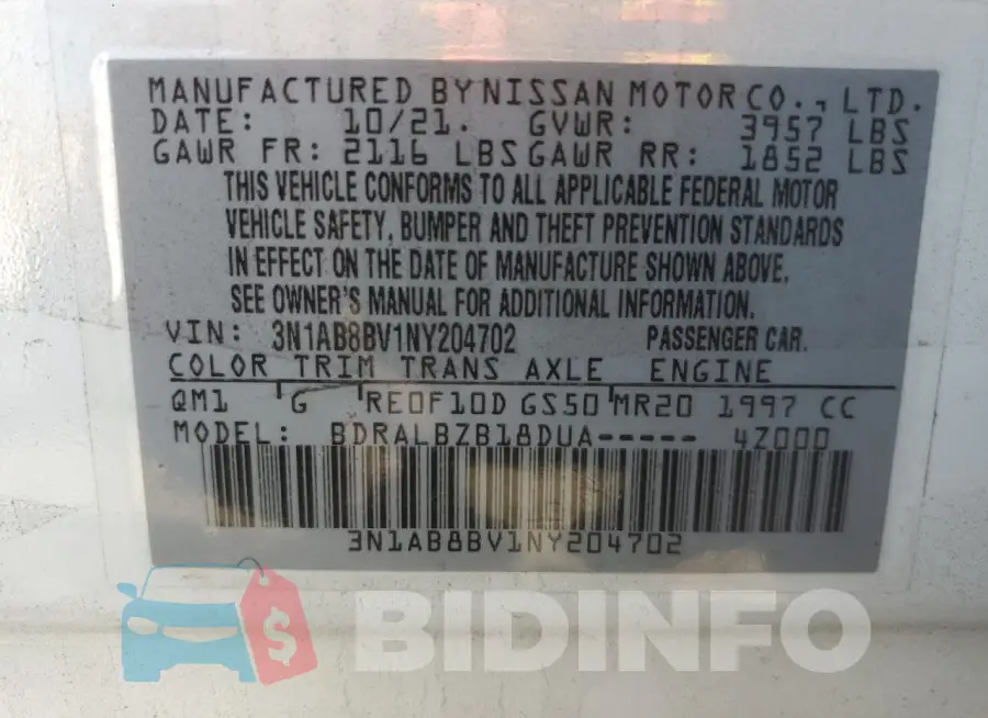 3N1AB8BV1NY204702 Photo# 12