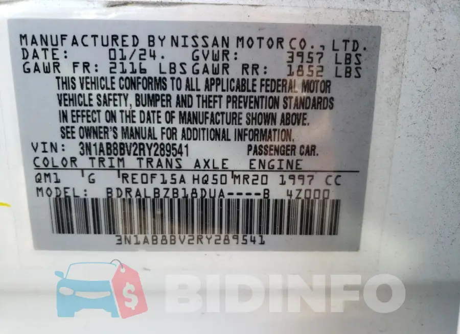 3N1AB8BV2RY289541 Photo# 13
