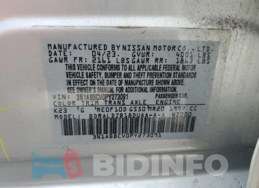 3N1AB8CV0PY273091 Photo# 12