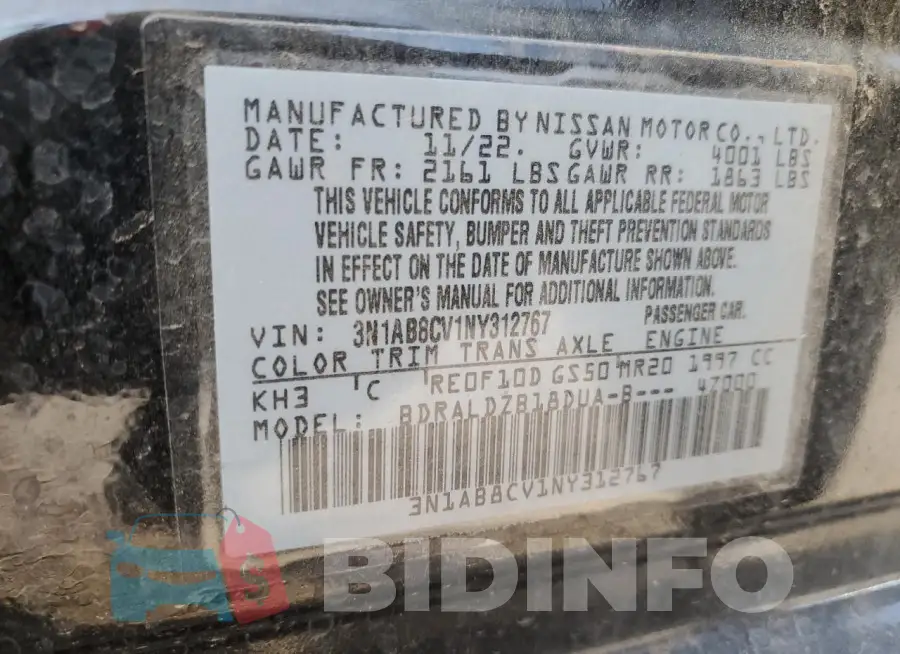3N1AB8CV1NY312767 Photo# 12