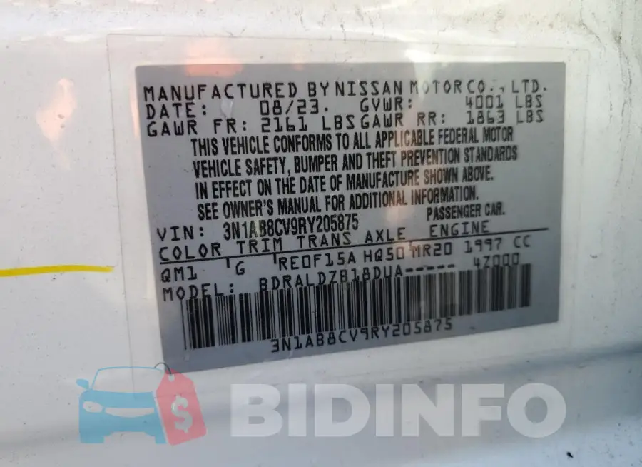 3N1AB8CV9RY205875 Photo# 12