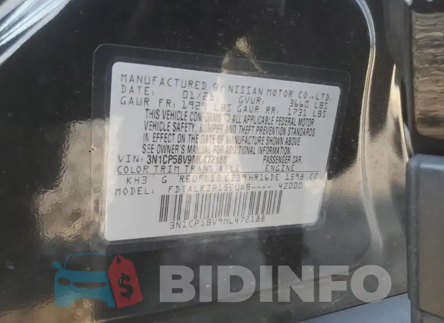 3N1CP5BV9ML472188 Photo# 13
