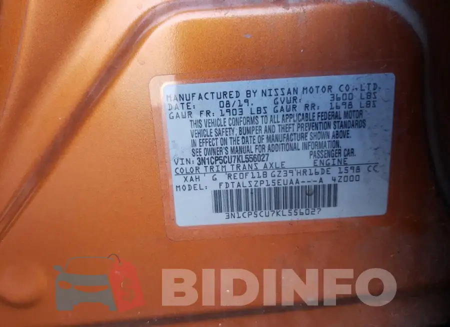 3N1CP5CU7KL556027 Photo# 12