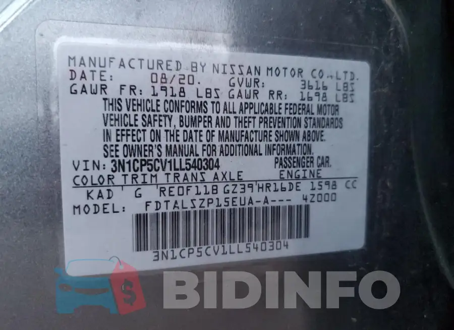 3N1CP5CV1LL540304 Photo# 12