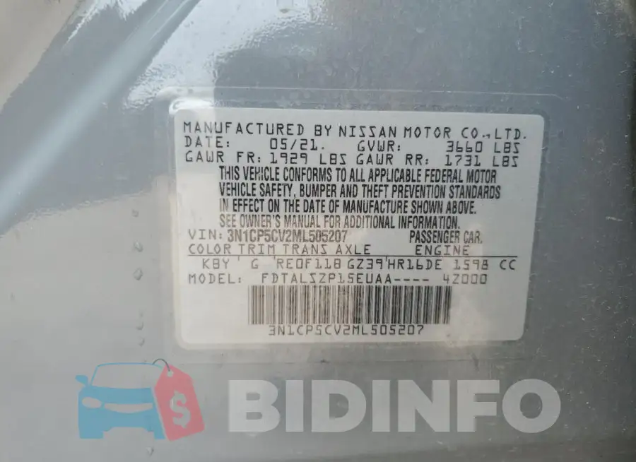 3N1CP5CV2ML505207 Photo# 14