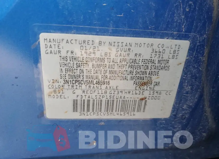 3N1CP5CV5ML465916 Photo# 14