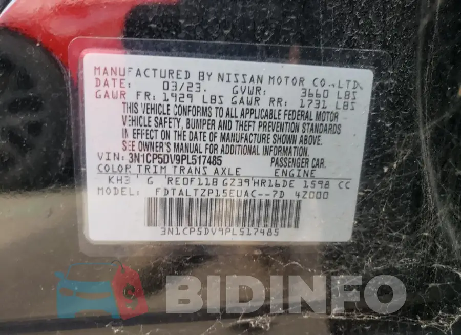 3N1CP5DV9PL517485 Photo# 13