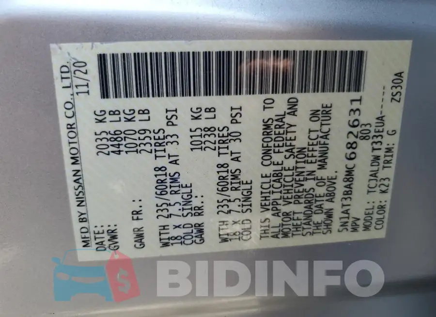 5N1AT3BA8MC682631 Photo# 13