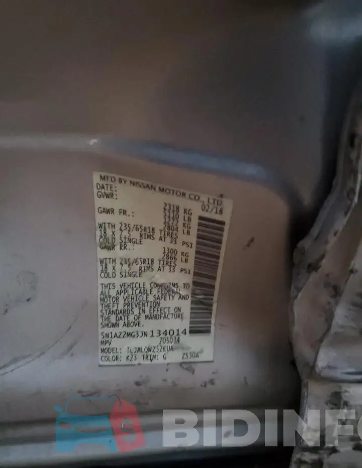 5N1AZ2MG3JN134014 Photo# 13