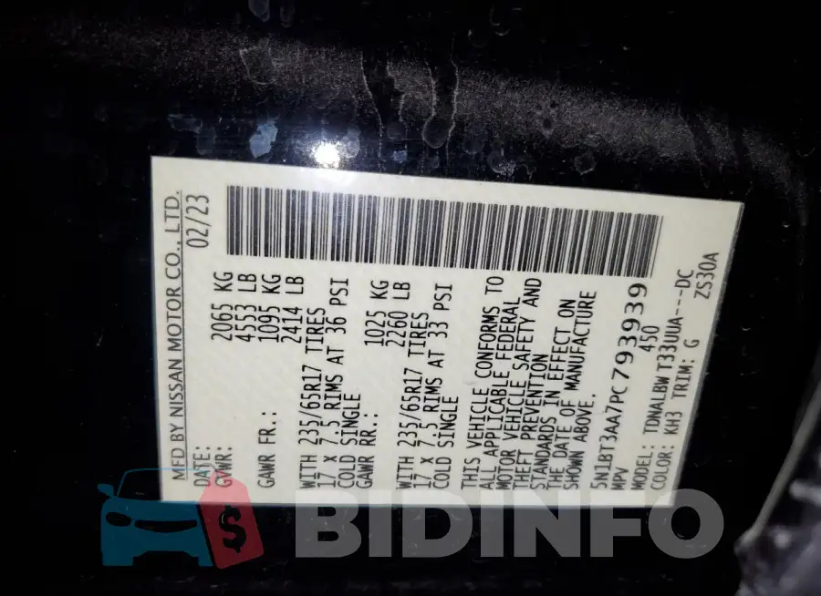 5N1BT3AA7PC793939 Photo# 13