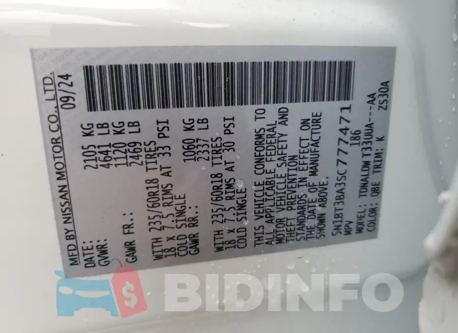 5N1BT3BA3SC777471 Photo# 14