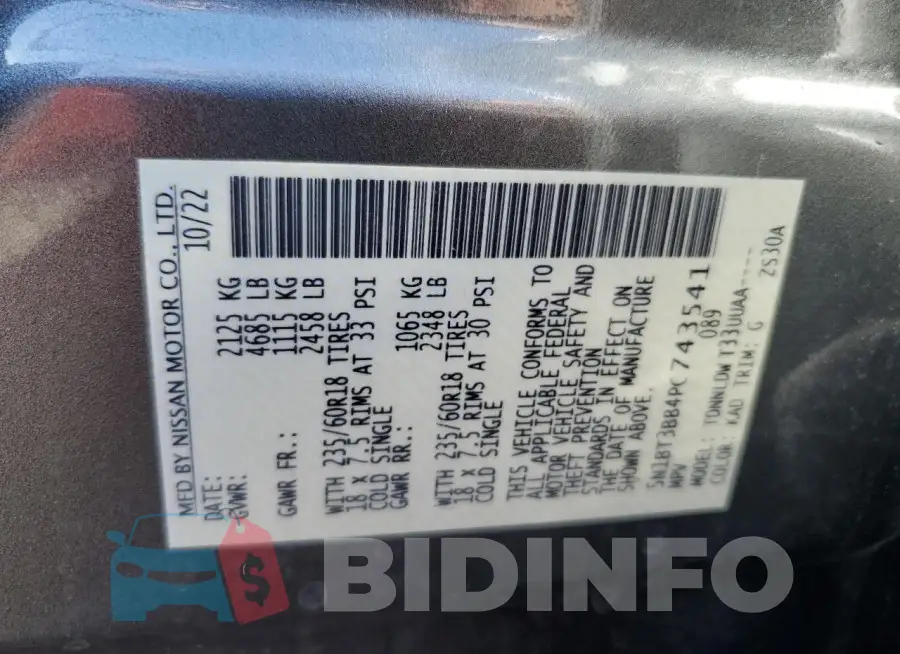 5N1BT3BB4PC743541 Photo# 12