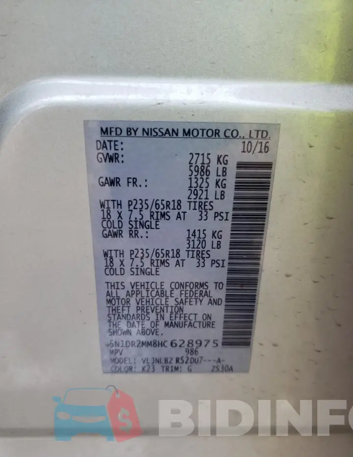 5N1DR2MM8HC628975 Photo# 12