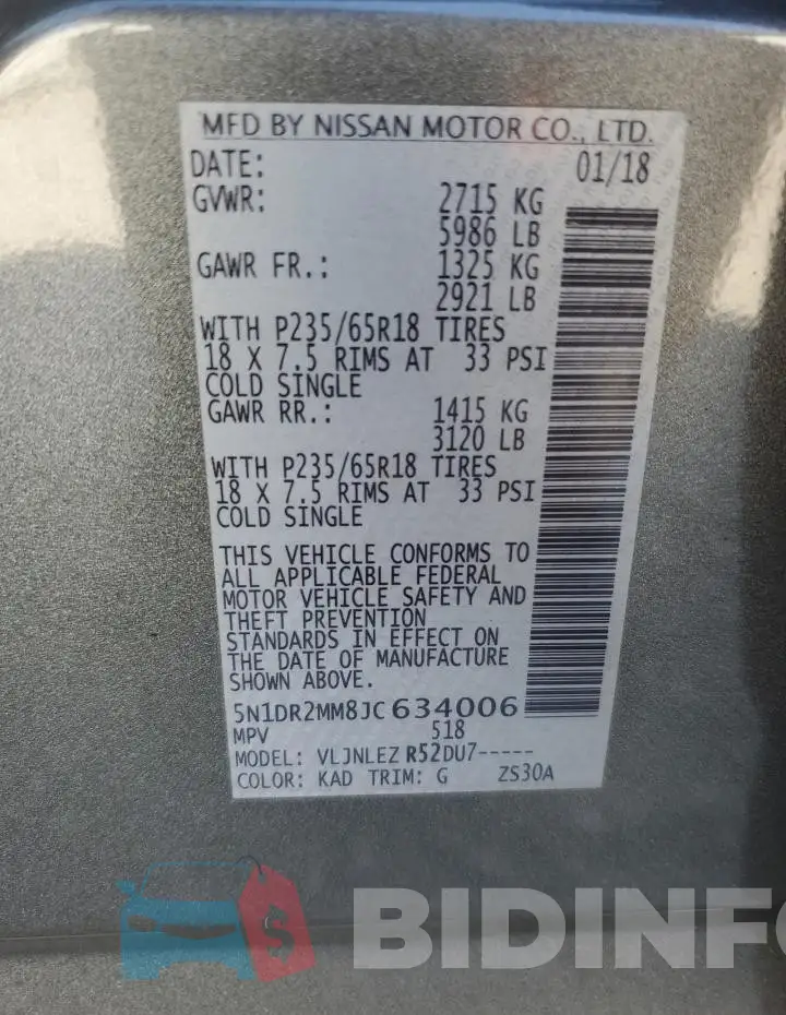 5N1DR2MM8JC634006 Photo# 13