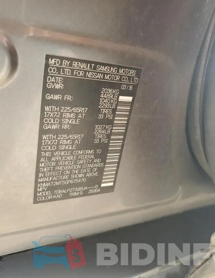 KNMAT2MT5GP675470 Photo# 13