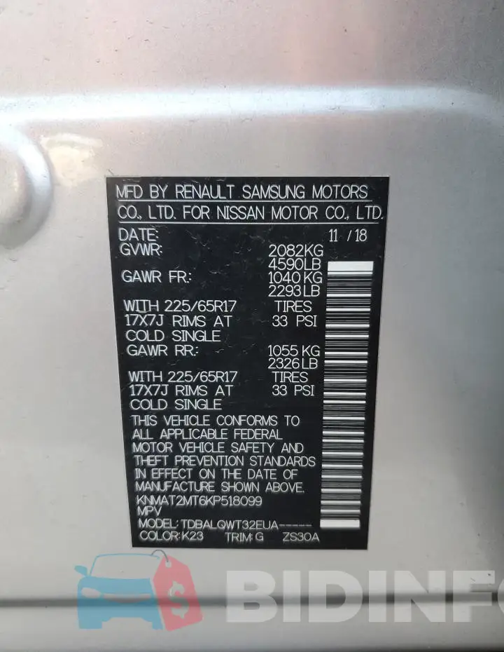 KNMAT2MT6KP518099 Photo# 13