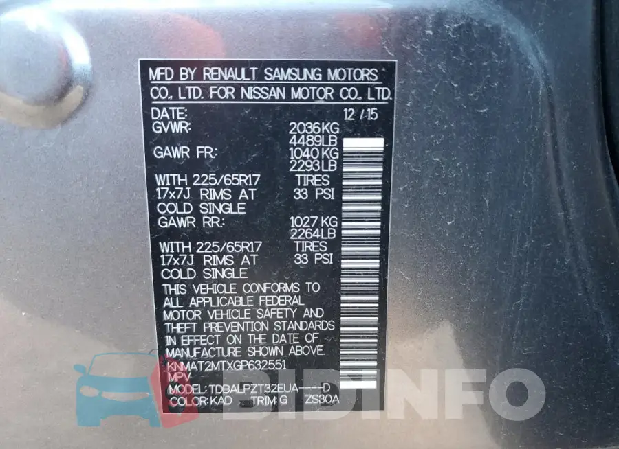 KNMAT2MTXGP632551 Photo# 14