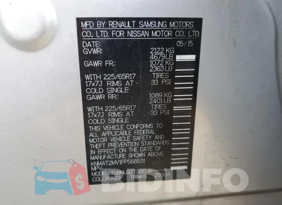 KNMAT2MV1FP568531 Photo# 12