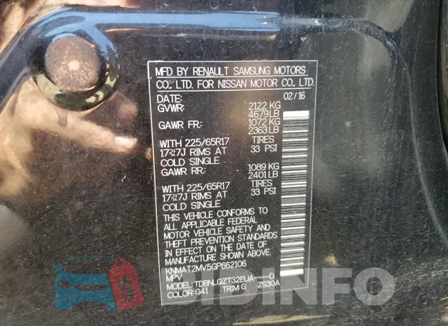 KNMAT2MV5GP662106 Photo# 13