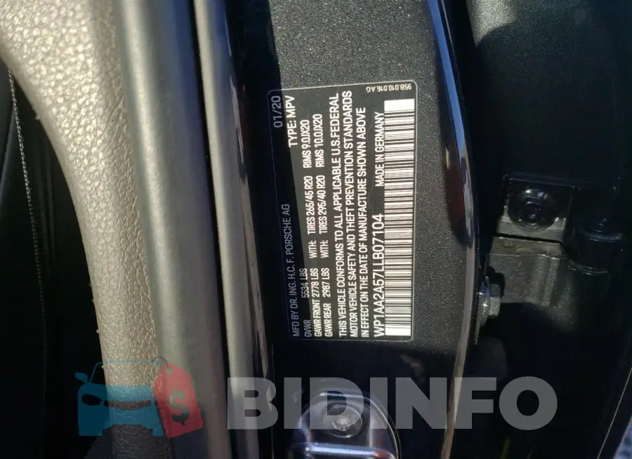 WP1AA2A57LLB07104 Photo# 13