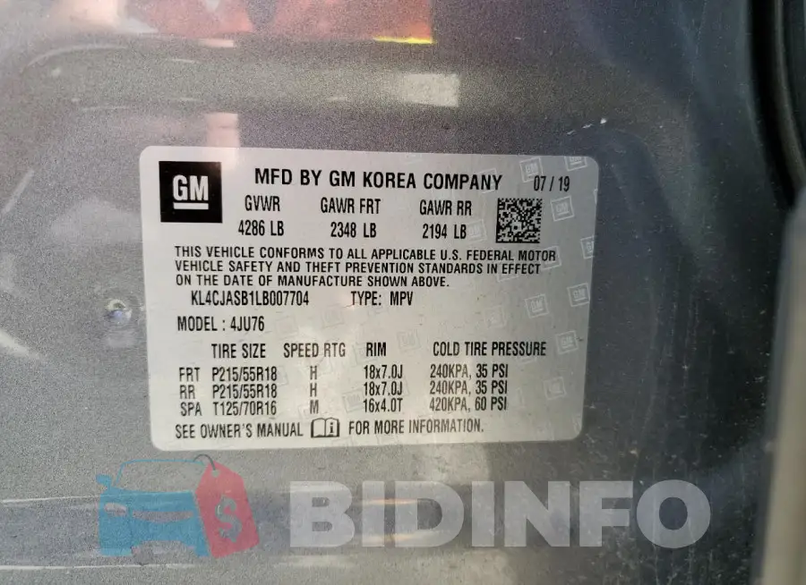 KL4CJASB1LB007704 Photo# 13