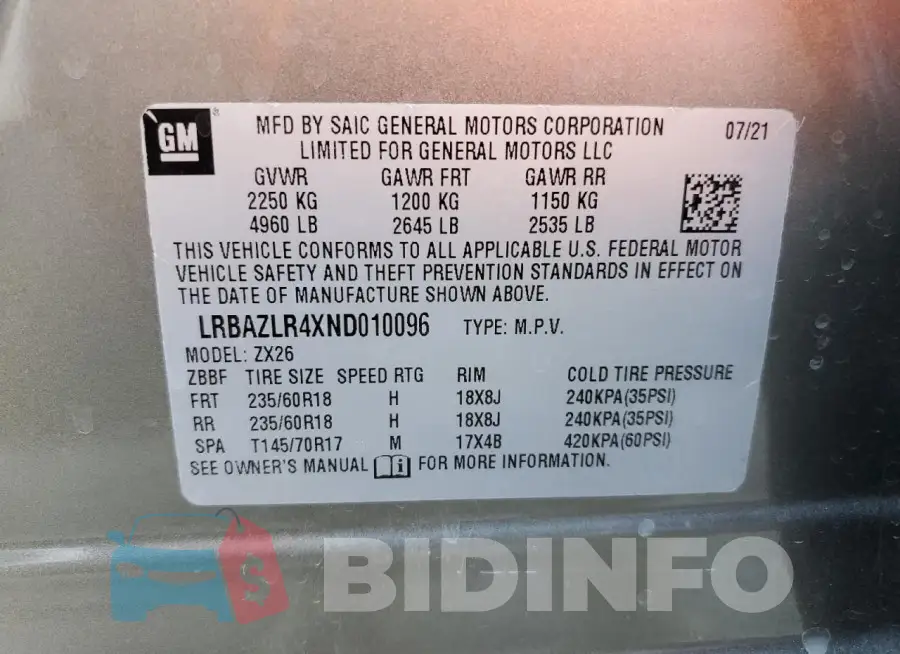 LRBAZLR4XND010096 Photo# 13