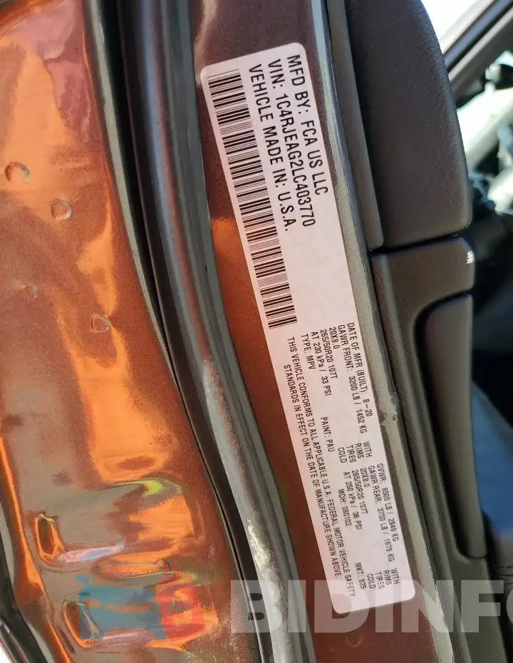 1C4RJEAG2LC403770 Photo# 13