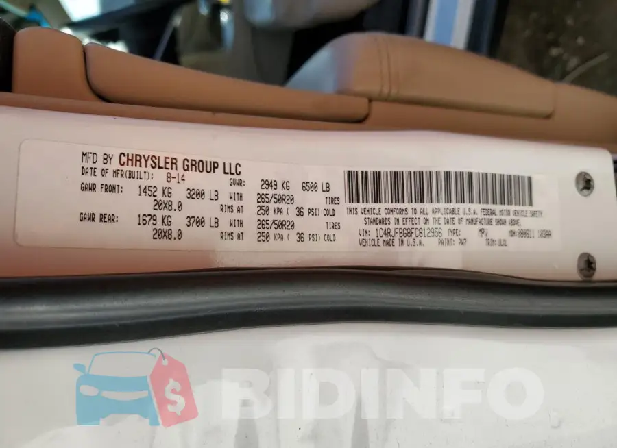 1C4RJFBG8FC612956 Photo# 13