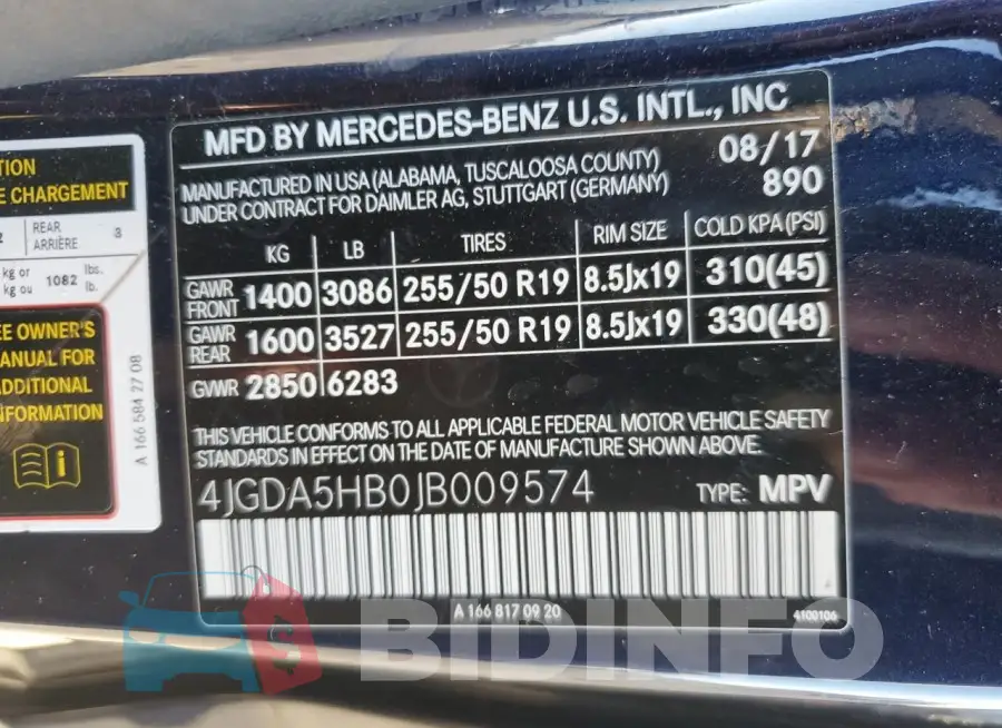4JGDA5HB0JB009574 Photo# 13