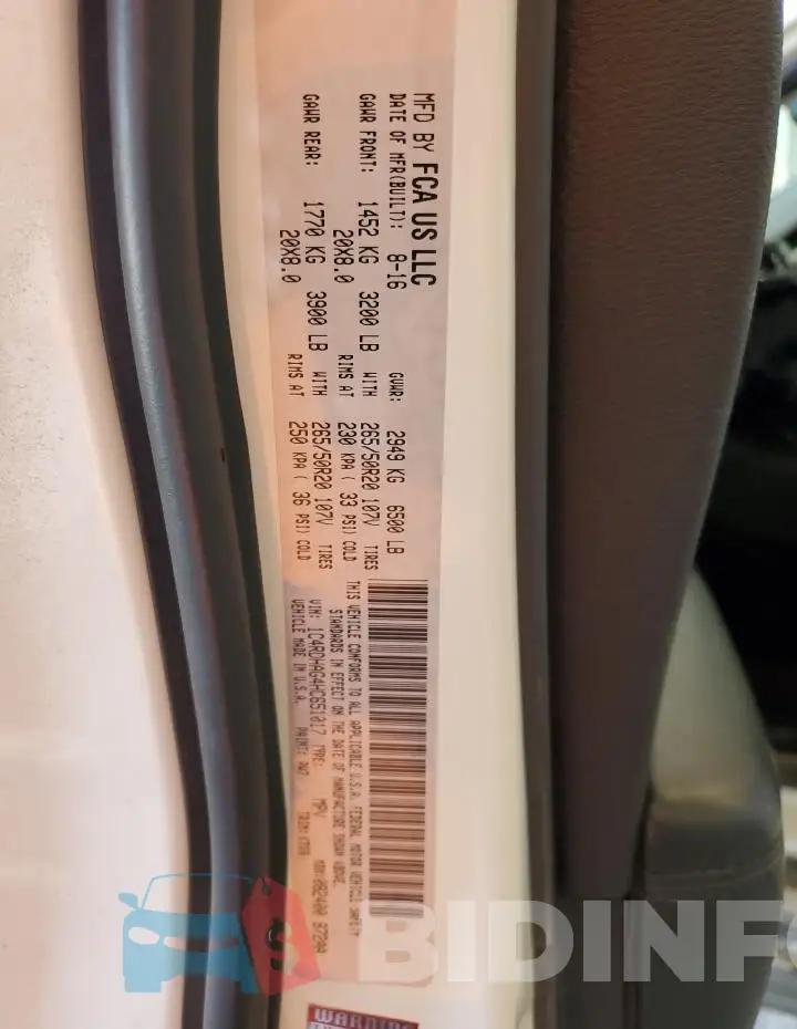 1C4RDHAG4HC651017 Photo# 13