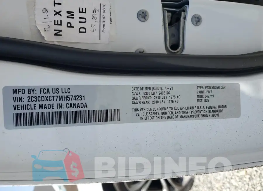 2C3CDXCT7MH574231 Photo# 13