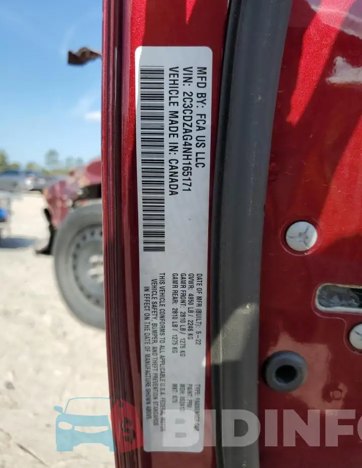 2C3CDZAG4NH165171 Photo# 12